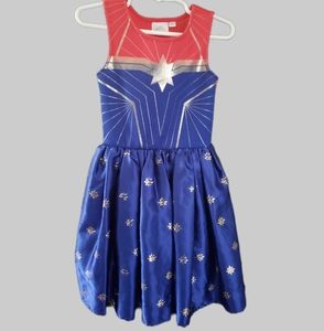 Captain Marvel Tutu Costume Dress  4/5 (XS) Blue,Red,Gold.Used Fair conditions.